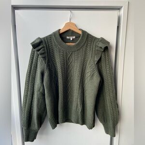 Madewell Hollydene Ruffle-Shoulder Sweater